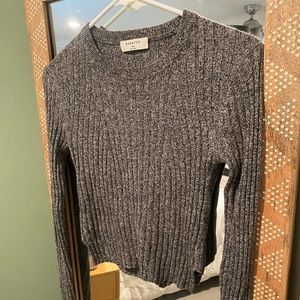 Babaton black and white marbled crop sweater